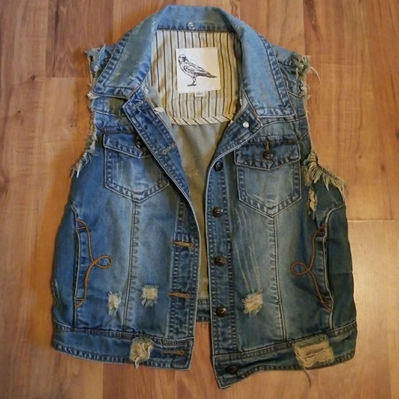 Buckle Jackets & Blazers - White Crow Vest with Hood