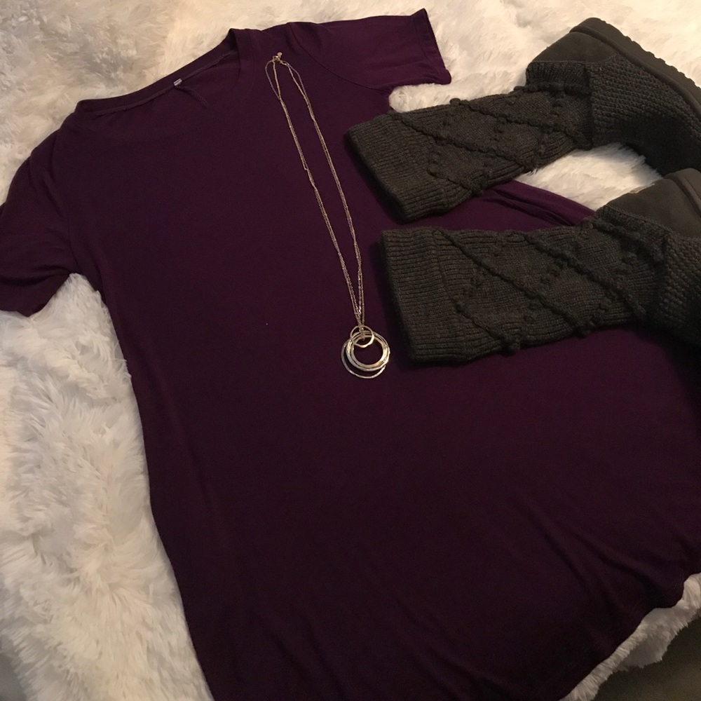 Dark Purple T-Shirt Dress