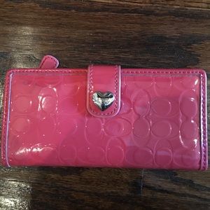 Pink shiny coach wallet