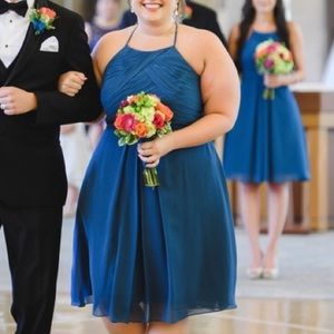 Azazie Ink Blue Chiffon Dress