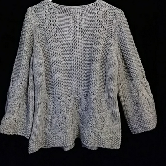 Silvia Novelli Nova gray chunky knit cardigan-sz L - Picture 4 of 6