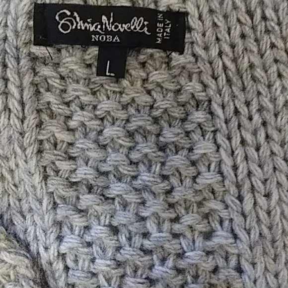 Silvia Novelli Nova gray chunky knit cardigan-sz L - Picture 6 of 6