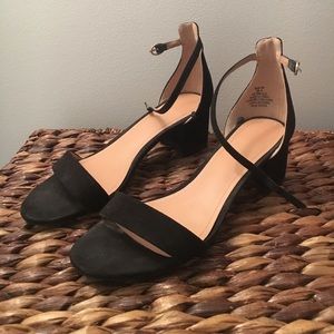 Black ankle strap heels