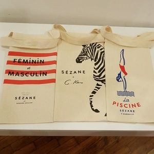 Sezane canvas tote bags