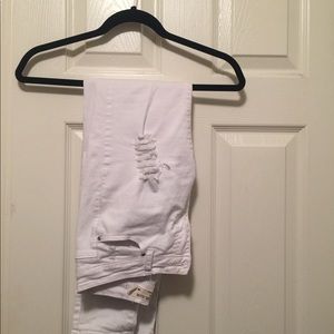 White ripped jeans