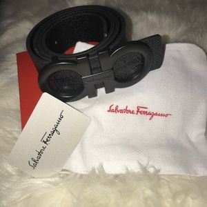 All Black Ferragamo Belt