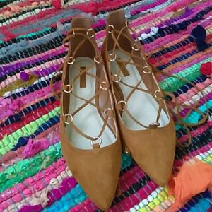 Tan Espadrilles lace ups