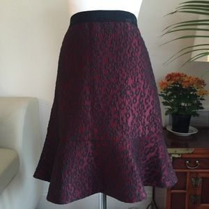 Ann Taylor Burgundy Peplum Skirt