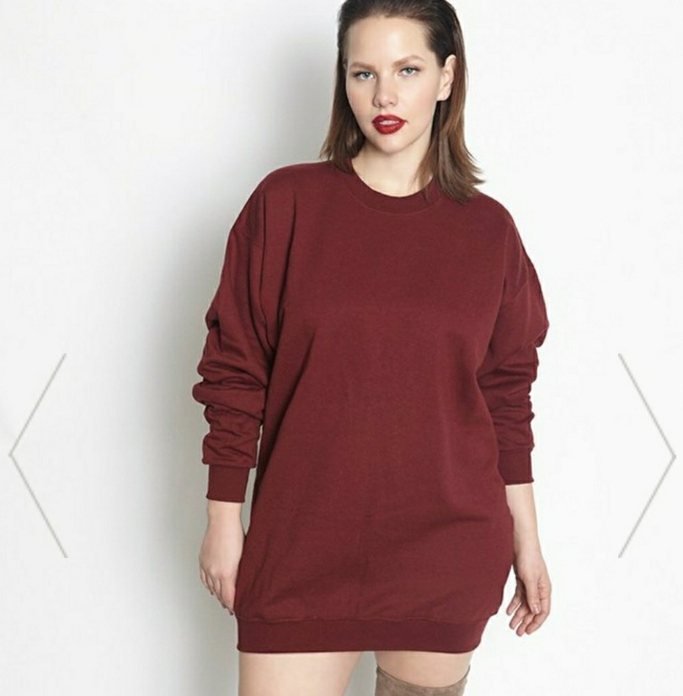 Burgundy Sweatshirt dress