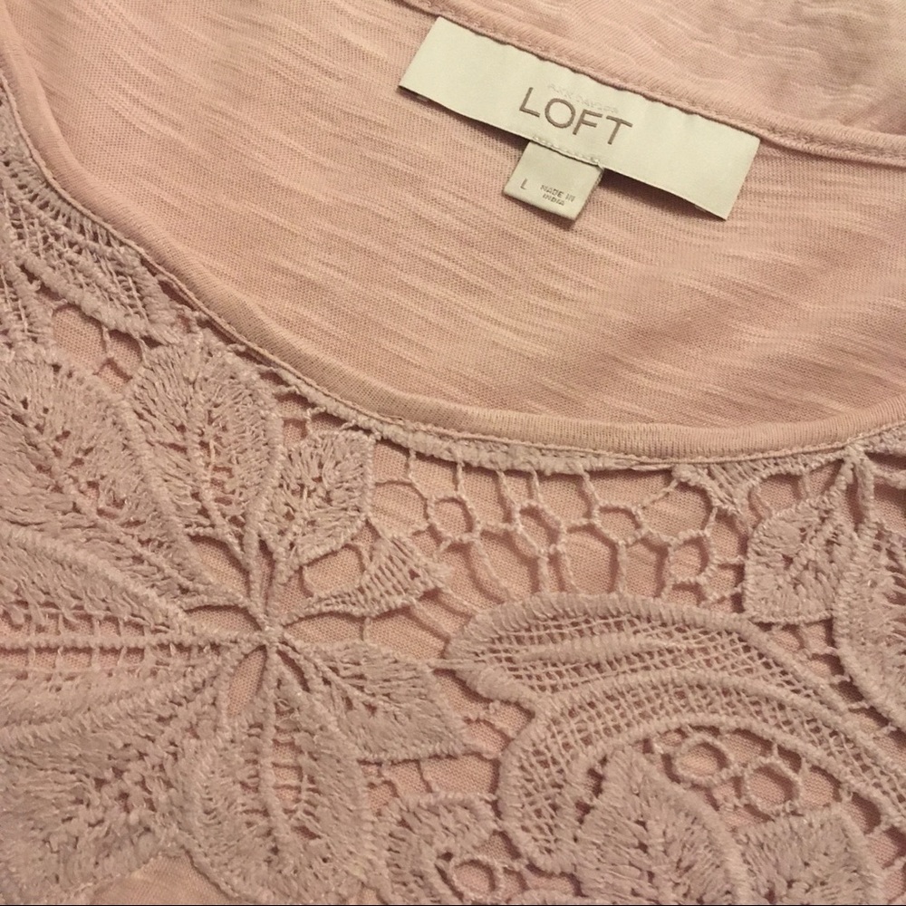 LOFT Embroidered Floral Tee