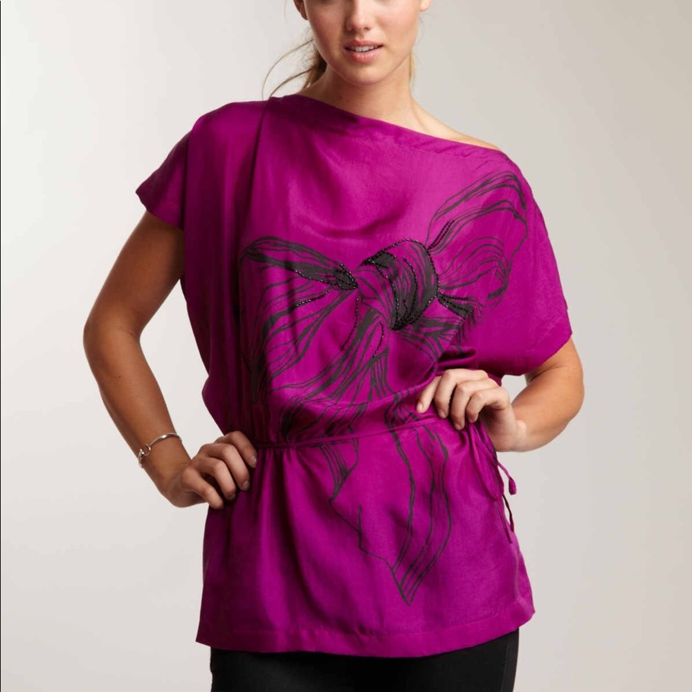 Robbi & Nikki purple silk blouse