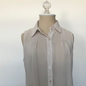 Papaya Button Up Collared Blouse