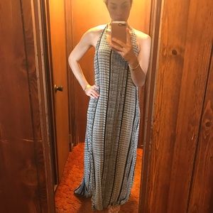MANAOLA Maxi dress, black/white niho kū, Medium