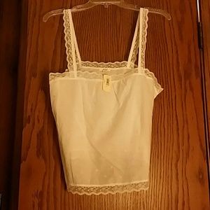Aerie Camisole white with pink hearts, L, NWT