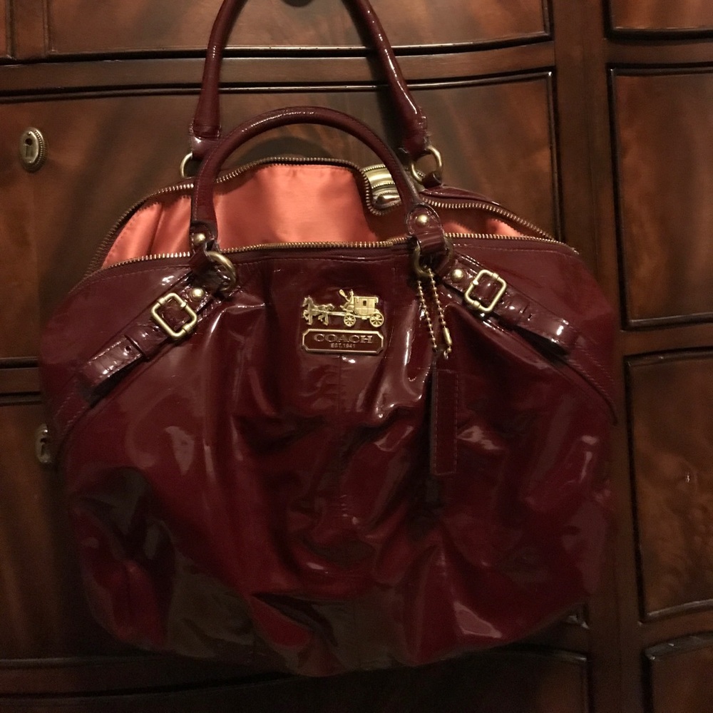 Coach Crimson Red patent leather bag
