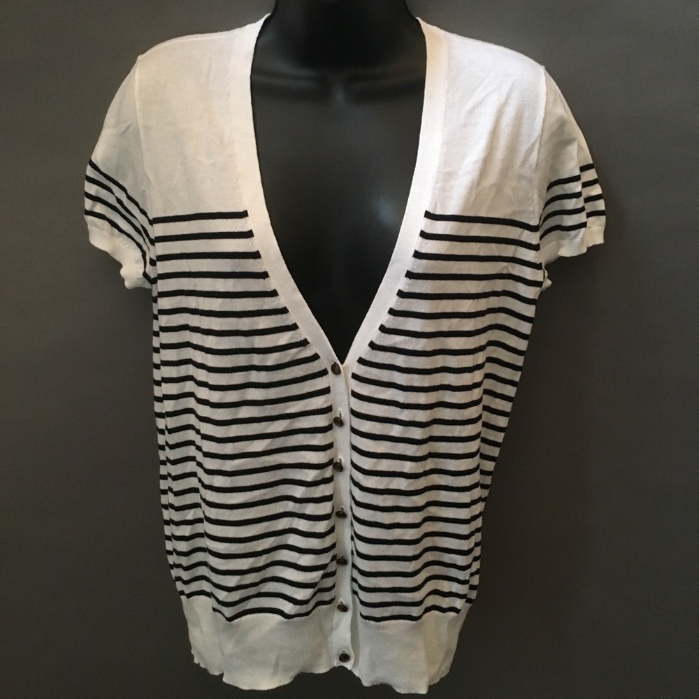J. Crew striped short sleeve cardigan