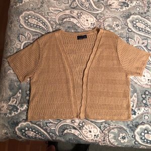 Gold knit crop jacket Basic Editions XL