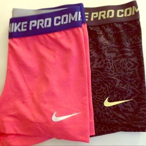 2 Nike Pro Compression shorts