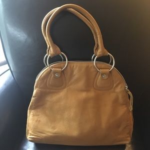 Latico Tan plush leather shoulder Bag