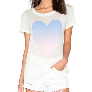 Size XS wildfox mint green tee with ombré heart