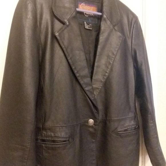 Men's Cripple Creek black leather jacket - Picture 1 of 6