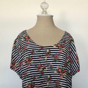 Material Girl Floral Striped Blouse