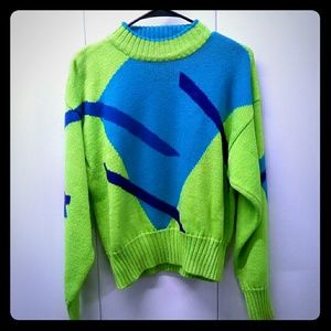 Obermeyer sport vintage neon green sweater