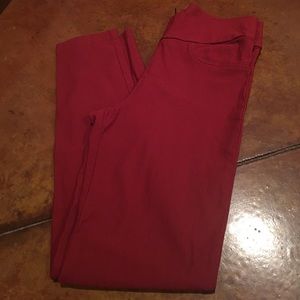 Red cigarette pants