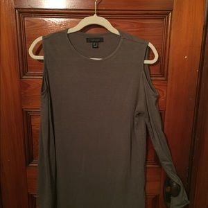 Olive green top with shoulder cut out detail