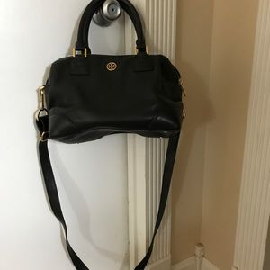 Authentic Tory Burch Pebbled Black leather Satchel
