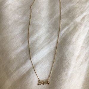 "Love" 14k gold necklace