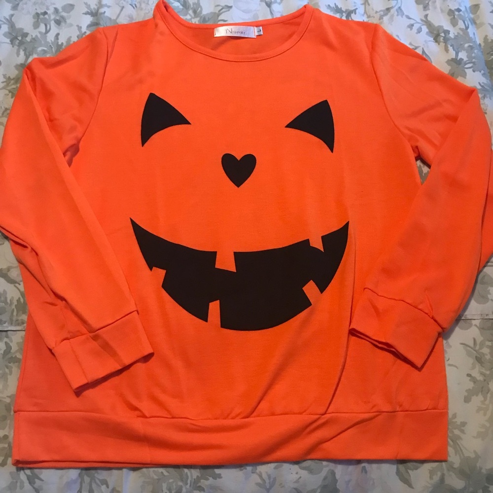 NWT Festive Pumpkin L-sleeve Top