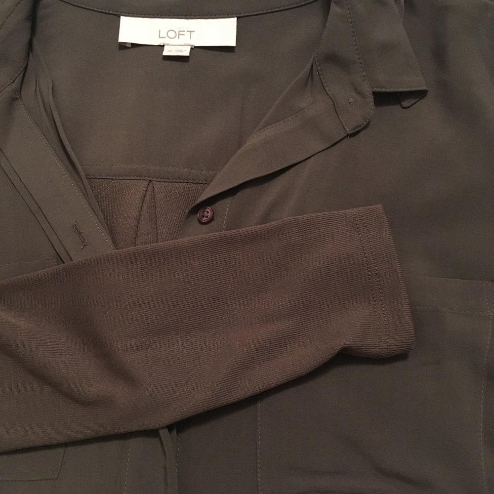 LOFT Two Tone Button Down Shirt
