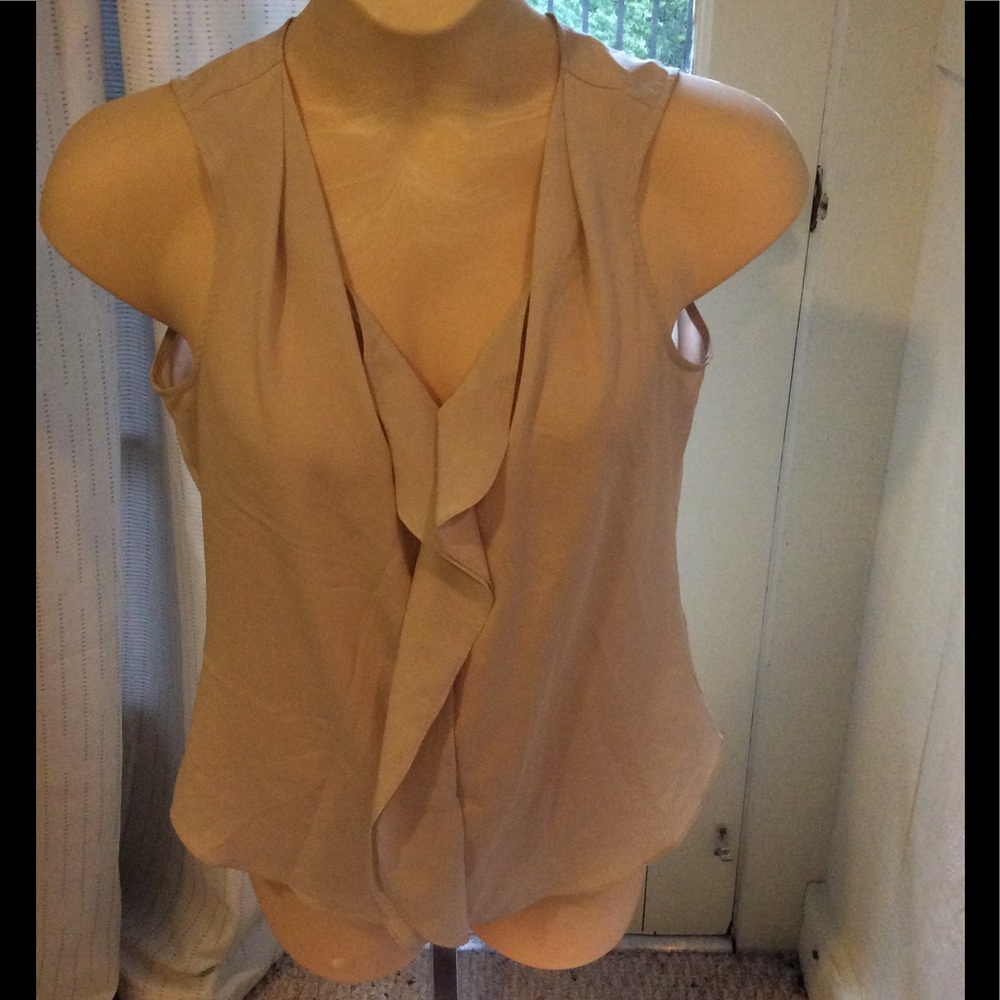 Sleeveless Beige Blouse