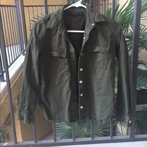 TopShop Petite Army green jacket w buttons