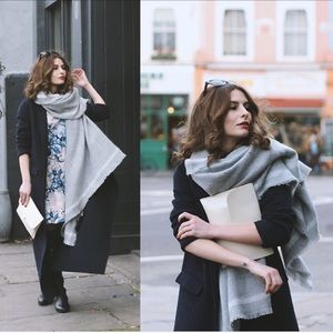 Zara Wool Blanket Scarf Grey