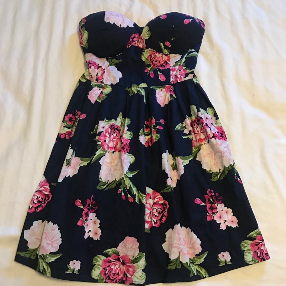 Strapless floral dress