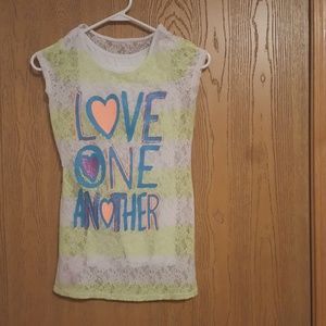 Justice lace tunic with tank under