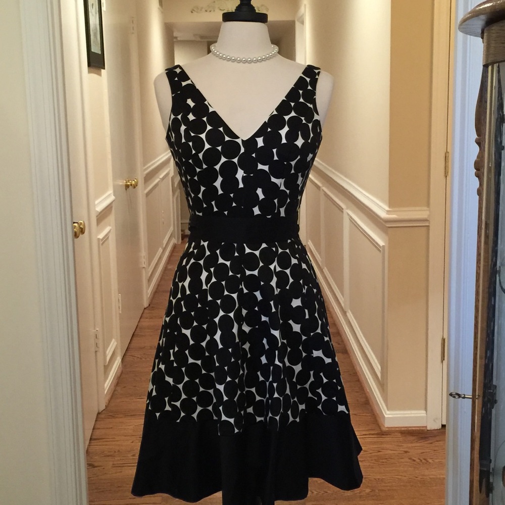 Nine West Polka Dot Black and White Party Dress