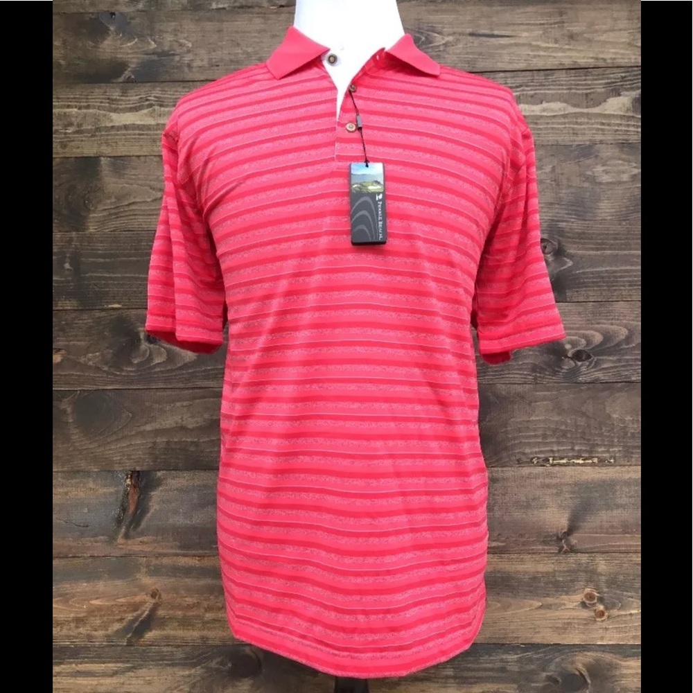 Pebble Beach Men’s Golf Performance Polo Red Large