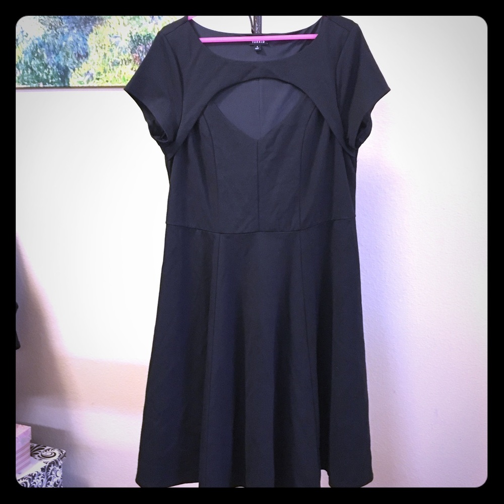 Black Keyhole A-Line Dress
