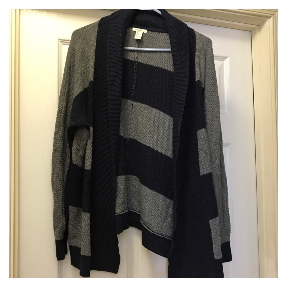 Navy Blue and light Grey cardigan