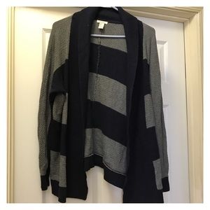 Navy Blue and light Grey cardigan