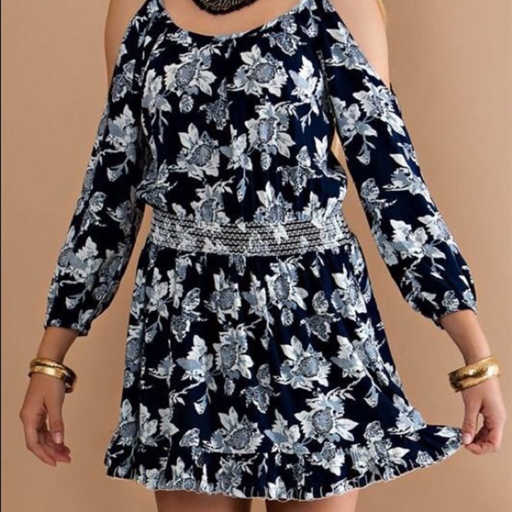 Off the shoulder flower print dress/ blouse