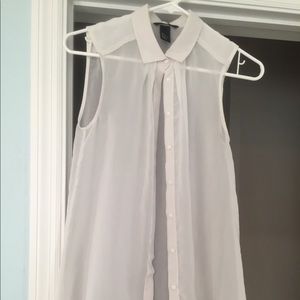 Sheer collared button down