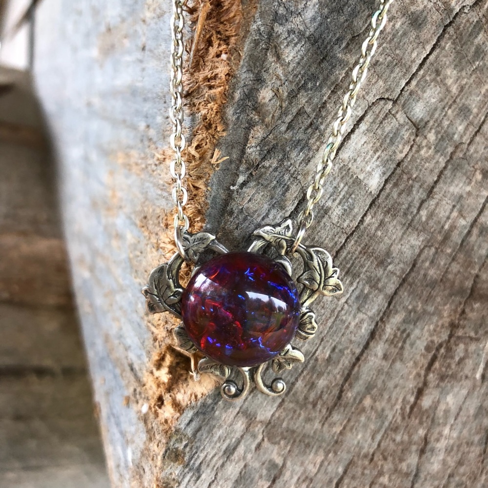 Eclectic Purple Stone Necklace