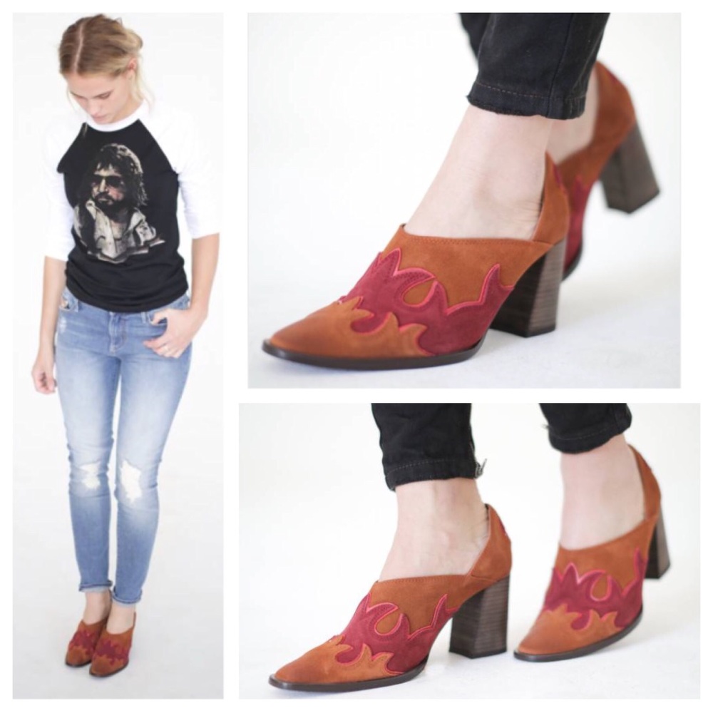 Free People Brown Alamo Western Mule Pump 7.5 - Picture 1 of 8