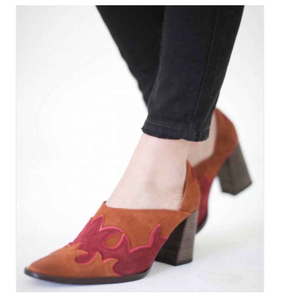 Free People Brown Alamo Western Mule Pump 7.5 - Picture 3 of 8