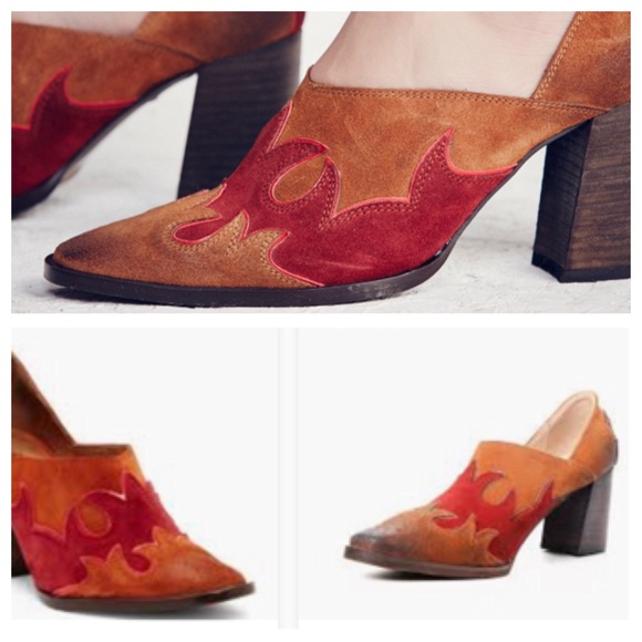 Free People Brown Alamo Western Mule Pump 7.5 - Picture 2 of 8