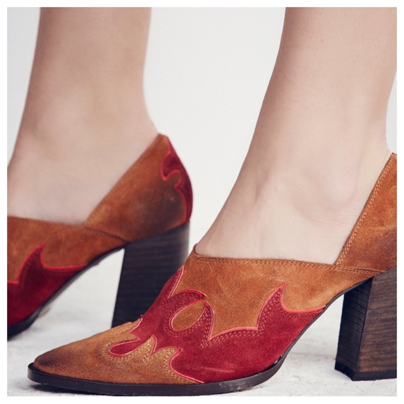 Free People Brown Alamo Western Mule Pump 7.5 - Picture 4 of 8